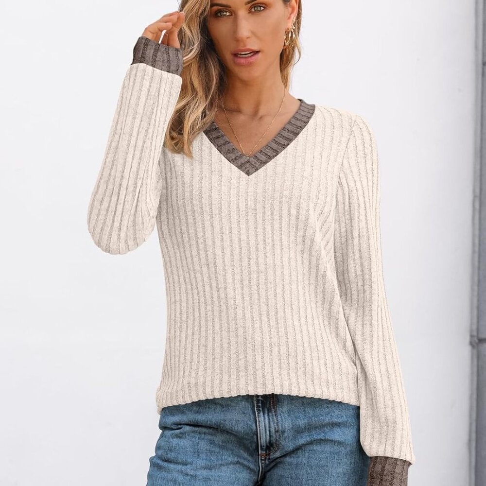 Versatile Medium Color Block Tunic With Long Slee… - image 2